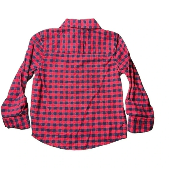 Oshkosh B’gosh 2T Boys Black & Red Plaid Button Up - Picture 2 of 5